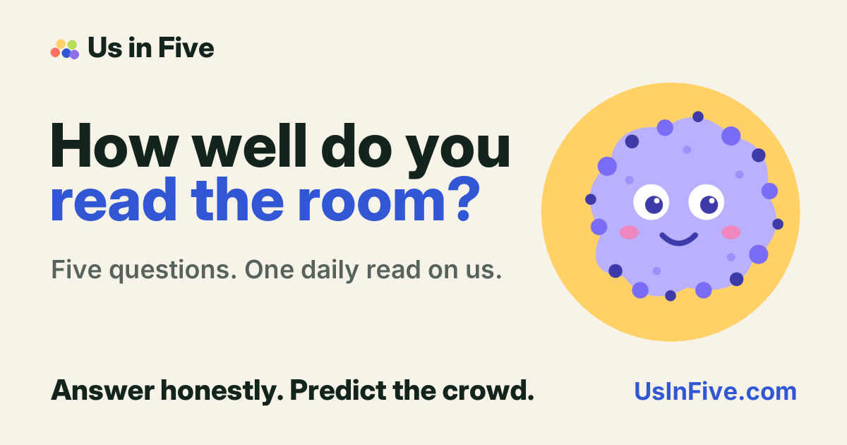 Us in Five share image: How well do you read the room?